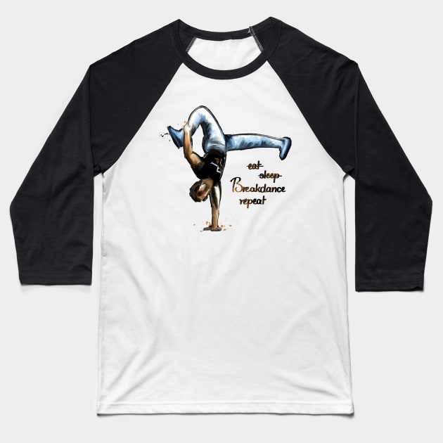 Breakdance Baseball T-Shirt by ILYOart